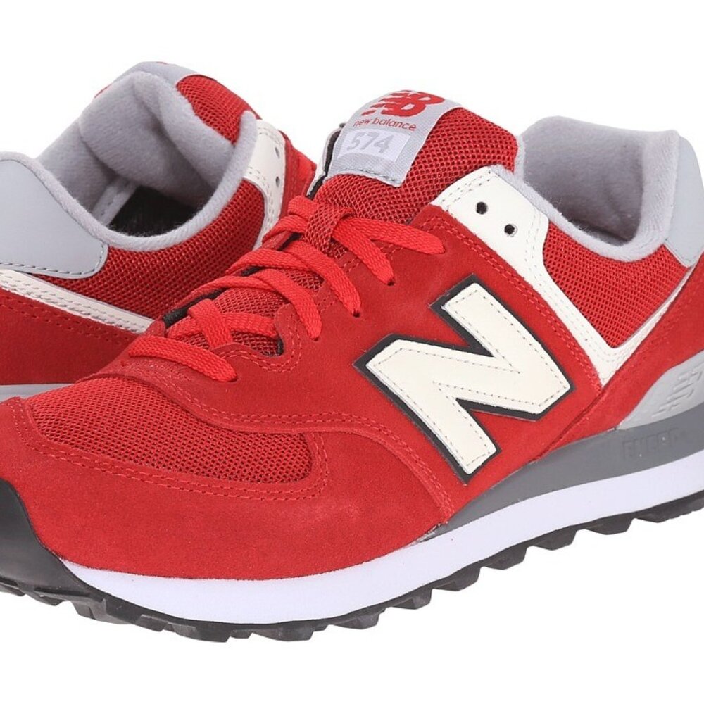 New Balance Mens 574 Varsity Burgundy White Sneaker